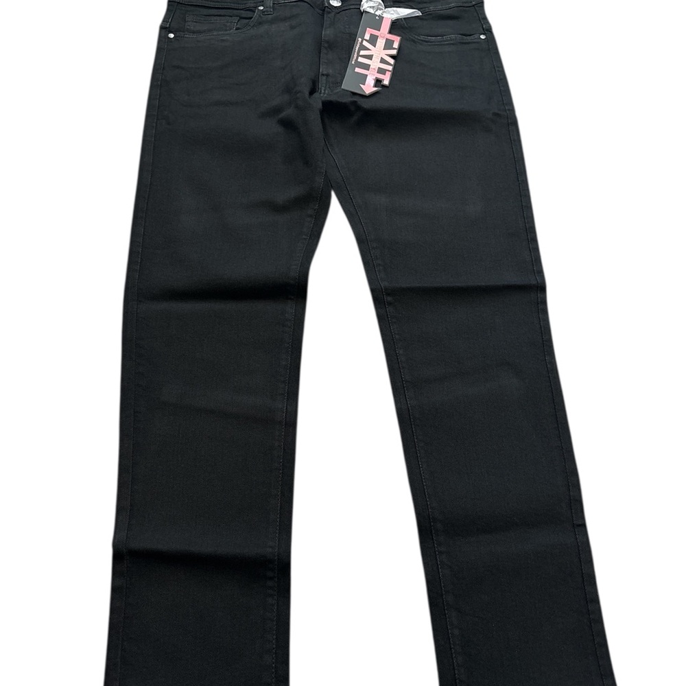 Exit Men Black Denim Dark Wash Straight Leg Jeans Size 40 x 32